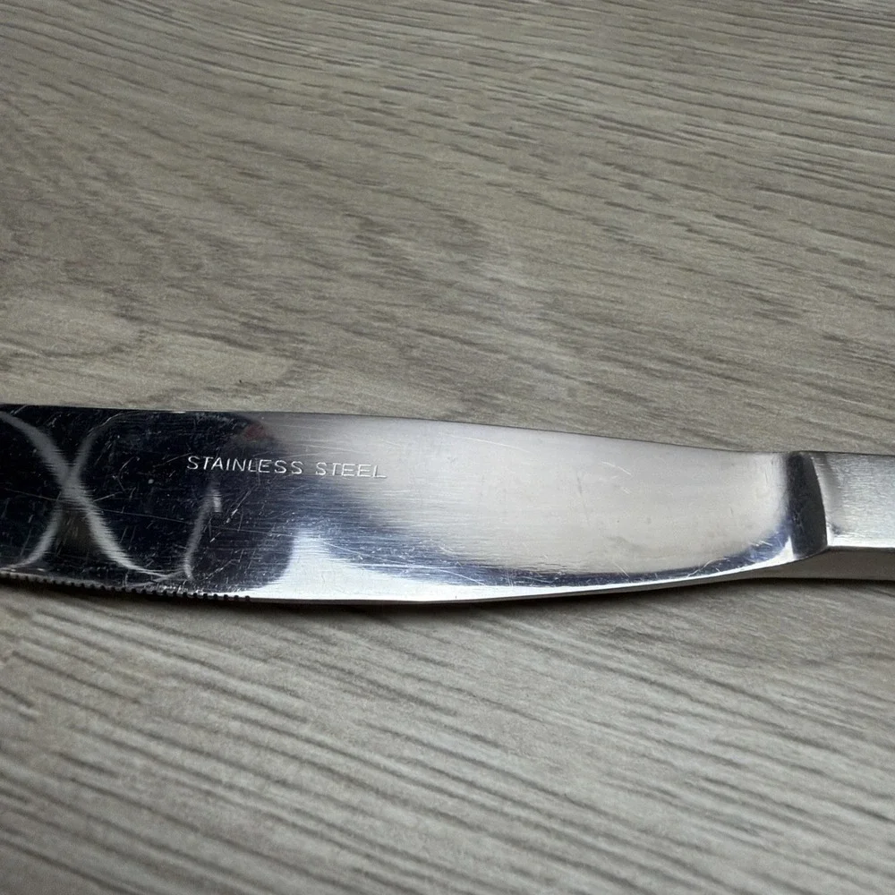 Vintage Stainless Steel Made In Japan Silverware Lot Of 6 Dinner Knifes, 5 Forks